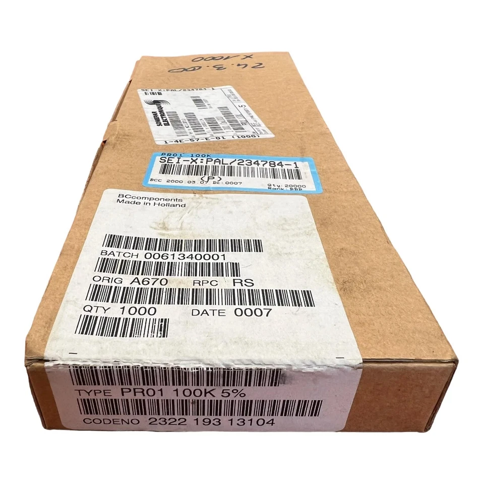 PR01 Power Metal Film Resistor 100 kOhm 100K 1W 5% QTY:1000 Foto 1 de 1