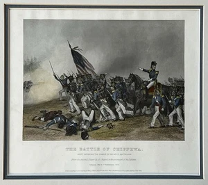 Orig. Impresión de 1858, Batalla de Chippewa, Guerra de 1812, Canadá, Scott Pedido Cargo EE. UU. - Imagen 1 de 5