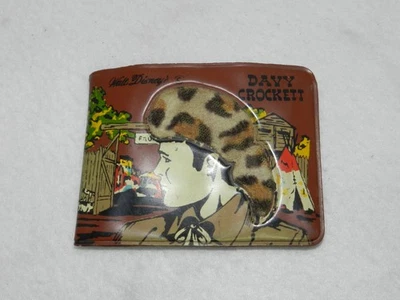 复古乙烯基玩具钱包 DAVY CROCKETT Walt Disney "Fur" 帽子 — 第 1/4 张图片