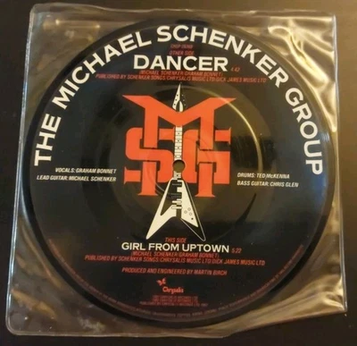 The Michael Schenker Group: Dancer 1982 Chrysalis Records 7" Pic Disc Vinyl VG+ - Image 1 of 3