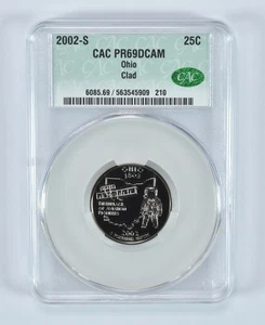 2002-S State Quarter Ohio Clad PR69 DCAM CAC CACg *8232 - Picture 1 of 5