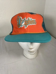 Vintage Miami Dolphins NFL Sports Specialties Snapback Mesh Back Trucker Hat Cap - Picture 1 of 9