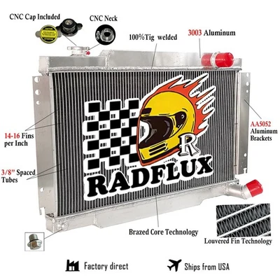 Radiador completo de aluminio CU1079 para Dodge D250 D350 W250 W350 1989-1993 1990 1991 Foto 1 de 4