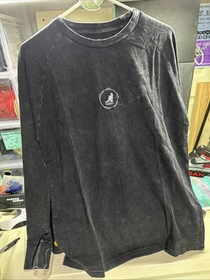 Camiseta manga longa Kangol preta tamanho médio - Imagem 1 de 3