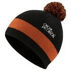 Oscar Jacobson Murray Golf Beanie / Winter Thermal Bobble Hat - Black / Orange