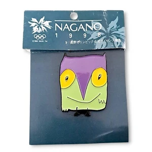 1998 Snowlet Mascot Brooch Emblem Nagano Olympics Winter Games Official Japan - Picture 1 of 9