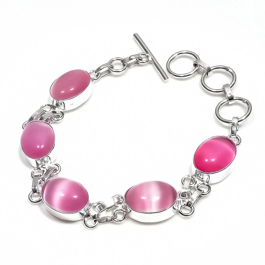 Brazalete Monalisa de piedras preciosas hecho a mano de plata de ley 925 tamaño 7-8" Foto 1 de 1