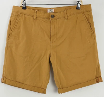 Nuevo Pantalones Cortos Chinos Jack & Jones Bowie Para Hombre 36 x 8 Calce Ajustado Marrón Hueso Puños Planos Foto 1 de 4