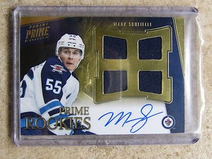 11-12 Panini Prime Rookies RC Quad Jersey Auto #165 MARK SCHEIFELE /199