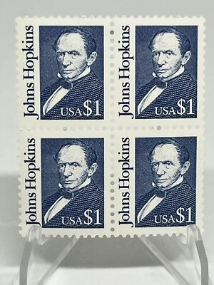Mint NH Scott #2194 | 4 $1 Stamp Block of Johns Hopkins 1989 - Image 1 of 2