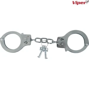 ESPOSAS ESTÁNDAR VÍBORA LLAVE DE ACERO POLICÍA MILITAR OFICIAL DE PRISIÓN GUARDIA DE SEGURIDAD - Imagen 1 de 8