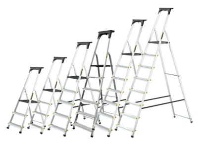 PRO Alu-Trittleiter klappbar mit Arbeitsschale 150kg , Leiter - Bild 1 von 4