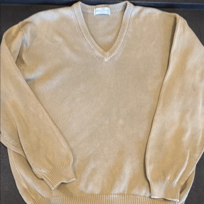 Suéter Mark&Spencer StMichael Para Hombre Beige Arena Cuello en V Talla Mediana Foto 1 de 4