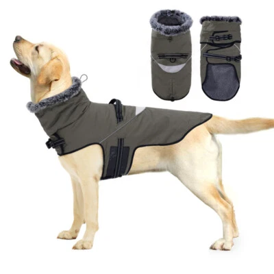 Dog Coats for Large Dogs Winter Waterproof Boxer Clothes Warm Fleece Vest Jacket - Image 1 of 4
