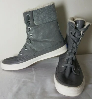 Bota de Invierno Keds Juliet Hi Top Gris Lana Imitación Piel Forrada Mujer Talla US 9.5 LIMPIA Foto 1 de 4