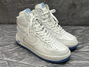 Nike Air Force 1 Sheed 2002 High Sneakers White & University Blue Mens Size 8.5 - Picture 1 of 12