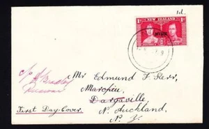 Niue (NZ) 1937 FDC KGVI & Queen Elizabeth red 1d, 2-ring cancel - Picture 1 of 1