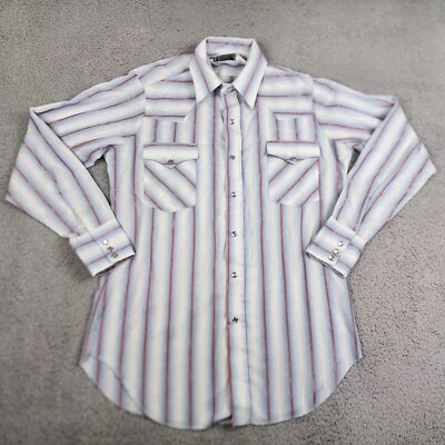 Vintage Dee Cee Rangers Shirt Mens 15.5 Western Pearl Snaps Workwear Blue Cowboy - Image 1 of 4