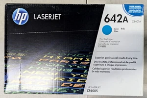 ✨ Cartucho de tóner cian HP 642A ORIGINAL CB401A sellado de fábrica NUEVO FABRICANTE DE EQUIPOS ORIGINALES ✨ - Imagen 1 de 5
