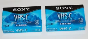 NEW Sony VHS-C 30 Minute Premium TC-30VHGL 2-Pack Camcorder Video Tapes - Picture 1 of 3