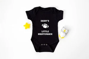 Daddy's Little Quarterback American Football Baby Grow - NFL Baby Vest -Bodysuit - Picture 1 of 2