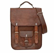 Men's Vintage Genuine Brown Leather Satchel Shoulder Messenger Bag