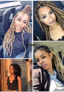 45cm Nu Locs Pre Looped Braids Synthetic Crochet Hair Dreadlocks Hair Extensions - Picture 1 of 18