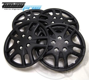Hubcap 15" Inch Wheel Rim Skin Cover 4pcs Set Matte Black -Style 523 15 Inches- - Picture 1 of 4