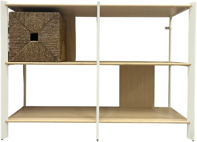 New IKEA JATTESTA Side Table White/Light Bamboo 95x30cm (37 ⅜x11 ¾ ") 605.387.95 - Image 1 of 4