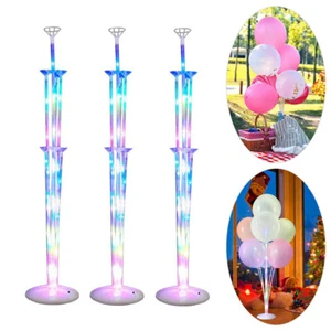 LED Light Tubes Balloon Stand Holder Kit Home Happy Birthday Party Wedding Decor - Picture 1 of 12