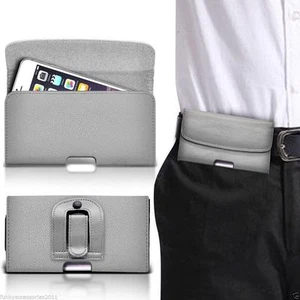 Horizontal Belt Clip Quality Pouch Holster Top Flip Phone Case Holder✔Grey - Picture 1 of 3