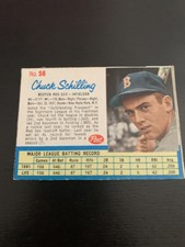 1962 Post Cereal #56 Chuck Schilling- Boston Red Sox Baseball Card VGEX