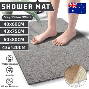 AU Shower Rug Anti Slip Loofah Bathroom Bath Mat Carpet Water Drains Shower Bath - Picture 1 of 24