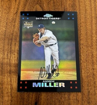 2007 Topps Chrome ANDREW MILLER Rookie Card #298 Tigers Yankees Red Sox - Image 1 of 2