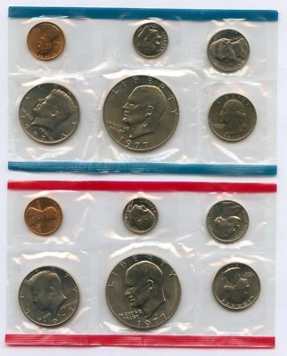 1977 Uncirculated U.S. Mint Set 12 Coins United States Philadelphia & Denver - Image 1 of 3