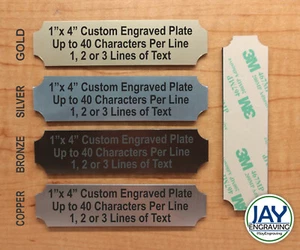 Placa 1x4 grabada personalizada | Placa de letrero personalizada con respaldo adhesivo - Imagen 1 de 1
