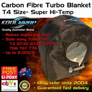 MANTA TURBO T4 Cubierta de Fibra de Carbono Gorro Alta Temperatura Escudo Térmico + Resortes - Imagen 1 de 4