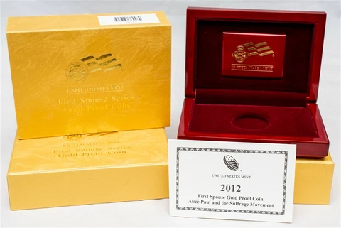 OGP For 2012-W First Spouse Gold PF $10 - Alice Paul/Suffrage Movement - No Coin Cover