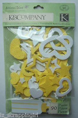 ~ANIMAL TALES STAR & HEART FOAM GLITTER PEGATINAS~ K & Company Co; biberones Foto 1 de 3