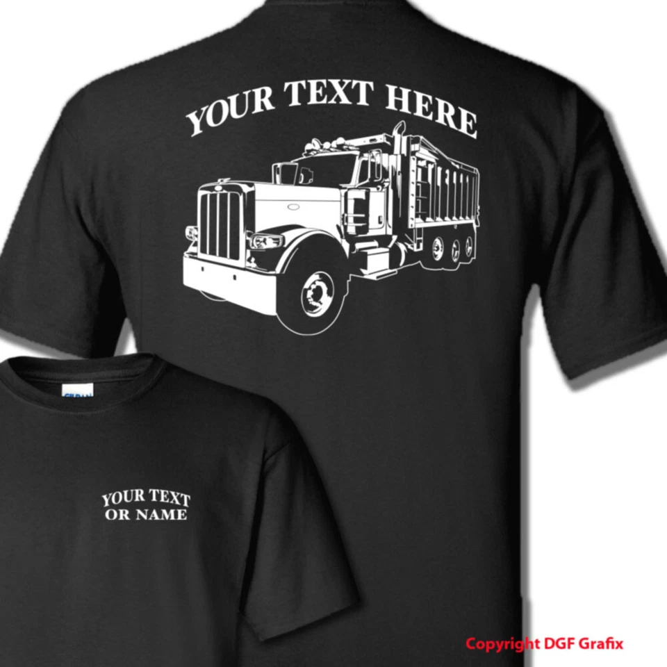 FREIGHTLINER 389 Tri axle Dump Truck Personalized Custom Cotton T-shirt Foto 1 de 1