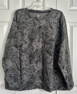 ID IDEOLOGY WOMENS SWEATER DEEP BLACK CREW NECK PULLON PLUS SIZE COTTON/POLYESTE - Picture 1 of 7