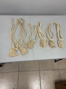 Lot 6 VTG Curtain Tie Backs Tassels Cream/Alabaster Two 20” And Four 14” - Picture 1 of 5