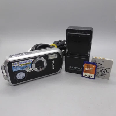 Pentax Underwater Digital Camera Optio WP 5.0MP Black Tested Full Working Set - Image 1 of 4