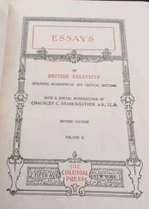 Die großen Klassiker der Welt, Essays, britische Essayisten, Vol. 2, 1900, überarbeitete Aufl. - Bild 1 von 13