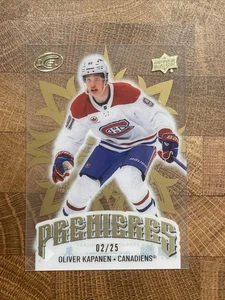 2024-25 Upper Deck Ice Oliver Kapanen Gold Premieres #02/25 Canadiens - Imagen 1 de 2