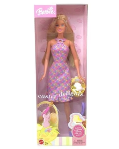Barbie Easter Delights Doll 2003 Mattel Color-Change Dress Basket NIB Blonde - Picture 1 of 7