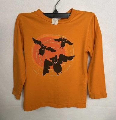 Vtg Flap Happy Halloween Shirt Y2K Orange Flying Bats Toddler Sz 5 Made In USA - Image 1 of 4