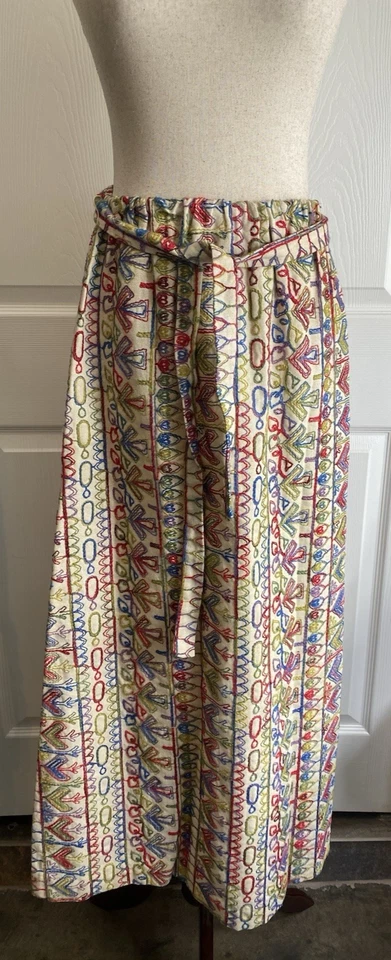 Винтажная женская юбка макси Neiman Marcus размер 10 мулитцвет яркий пояс богемное - Изображение 1 из 4