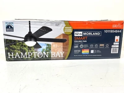 Hampton Bay Morland 52 in. Smart Indoor/Covered Outdoor Black Ceiling Fan*READ* - Image 1 of 4