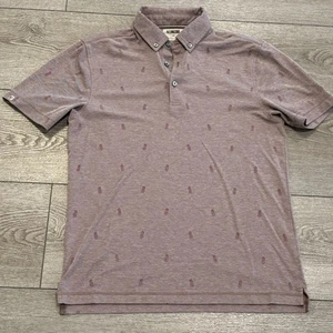 Linksoul Golf Polo Shirt Mens Medium Pineapple All Over Print Tropical Goat Hill - Picture 1 of 7